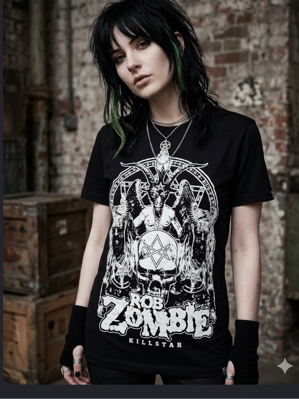 Killstar Black Rob Zombie Graphic Tee with White Print
